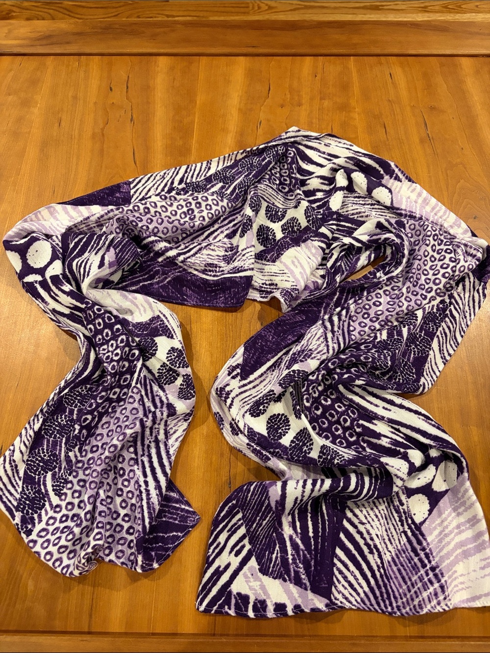 Purple Patterned Decorative Scarf - Picture 2 of 3